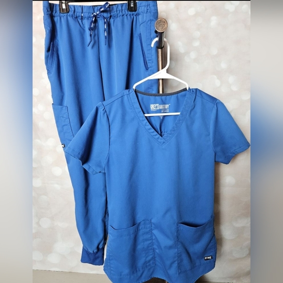 Grey's Anatomy Pants & Jumpsuits Greys Anatomy Blue Scrub Set Small